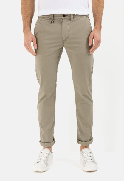 Slim Fit Chino Trusted Menswear Trousers Camel Active Khaki