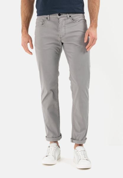 Camel Active Menswear Grey Trousers Relaxed Fit 5-Pocket Trousers Tough