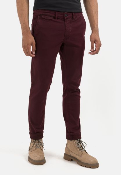 Red-Brown Slim Fit Chino Trousers Fire Sale Menswear Camel Active