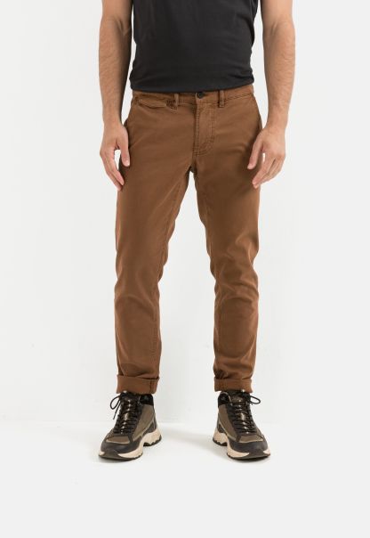 Trousers Menswear Comfortable Camel Active Braun Slim Fit Chino