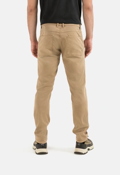 2024 Trousers Camel Active Light Brown Slim Fit Chino Menswear