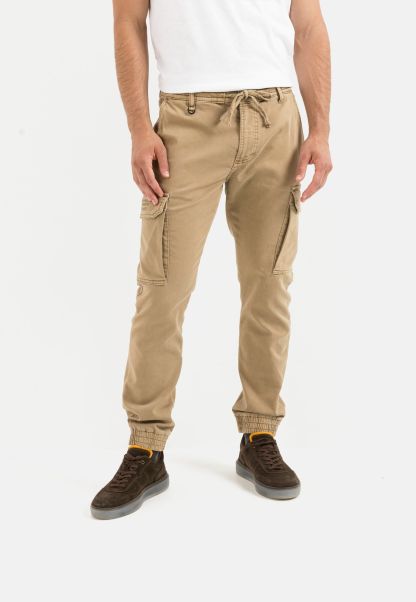 Spacious Menswear Camel Active Trousers Beige Cargo Pants In Tapered Fit