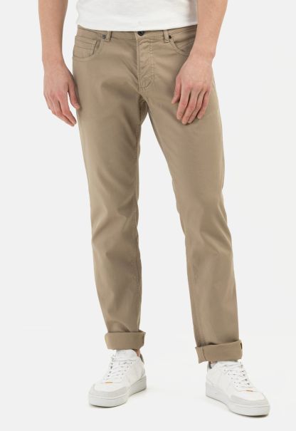 Regular Fit Trousers With Organic Cotton Content Camel Active Vivid Beige Trousers Menswear