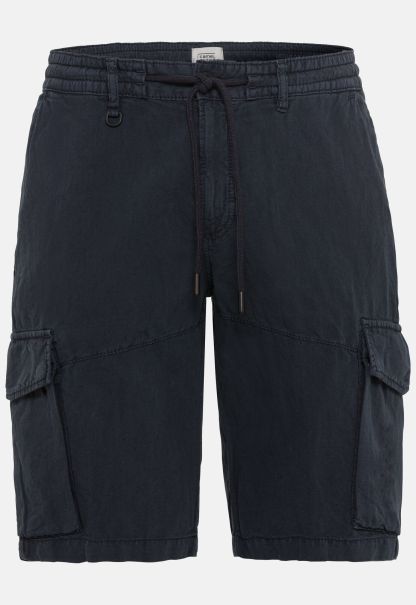 Blue Voucher Lightweight Cargo Shorts In A Cotton-Linen Mix Menswear Shorts & Bermudas Camel Active