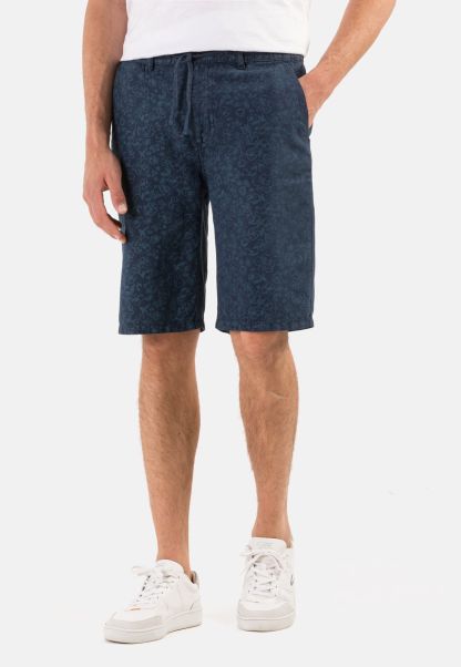 Camel Active Clearance Chino Shorts With Allover Print Shorts & Bermudas Blue Menswear