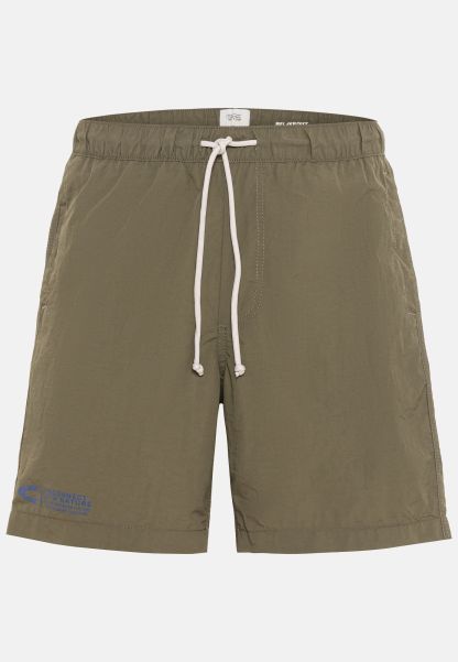Beach Shorts With Logo Print Camel Active Olive Shorts & Bermudas Menswear Redefine