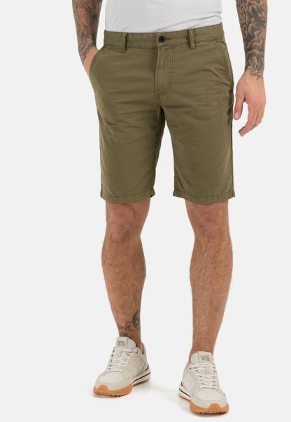 Menswear Camel Active Shorts & Bermudas Chino Shorts Made From Pure Cotton Knockdown Olive