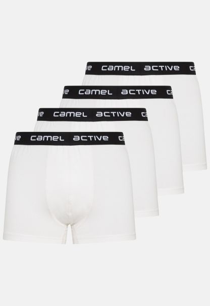 Menswear Embody Camel Active White Boxer Shorts In A Set Of 4 Underwear