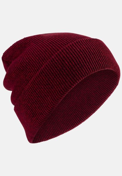 Menswear Caps & Hats Camel Active Red Clean Knitted Hat From Pure Cotton