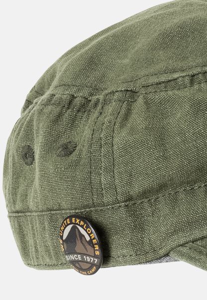 Menswear Caps & Hats Coupon Camel Active Olive Brown Cuba Cap Made From Canvas