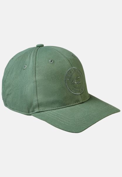 Green Menswear Versatile Caps & Hats Basic Cap Made From Pure Cotton Camel Active