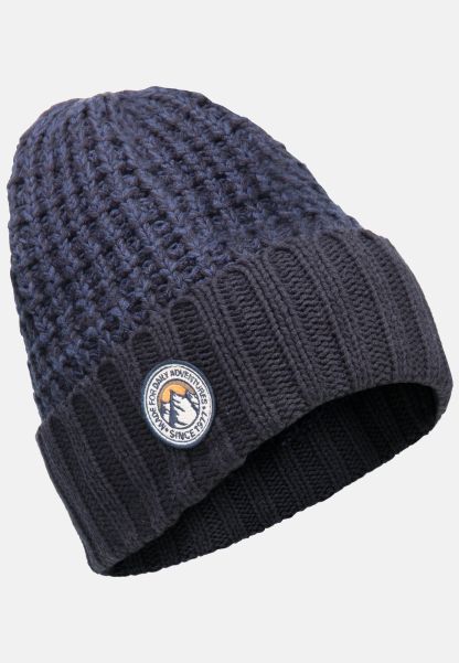 Blue Caps & Hats Heavy Knit Beanie Price Drop Camel Active Menswear
