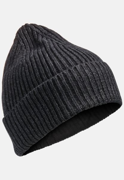Camel Active Caps & Hats Knitted Beanie In Cotton Mix Retro Menswear Black