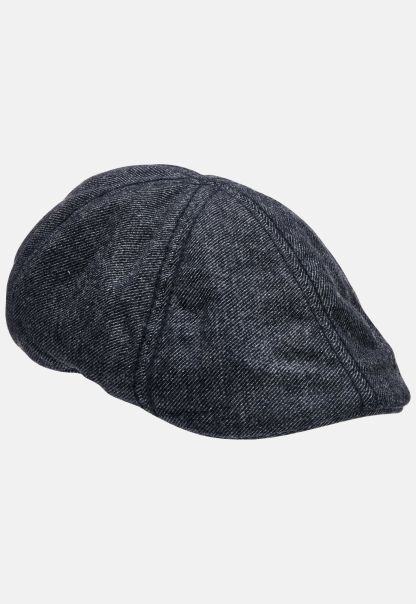 Camel Active Flat Cap Made Of Wool Mix Style Dark Blue Caps & Hats Menswear