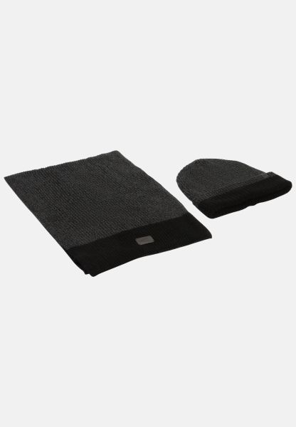 Menswear Gift Box With Cap And Scarf Anthracite Camel Active Resilient Caps & Hats