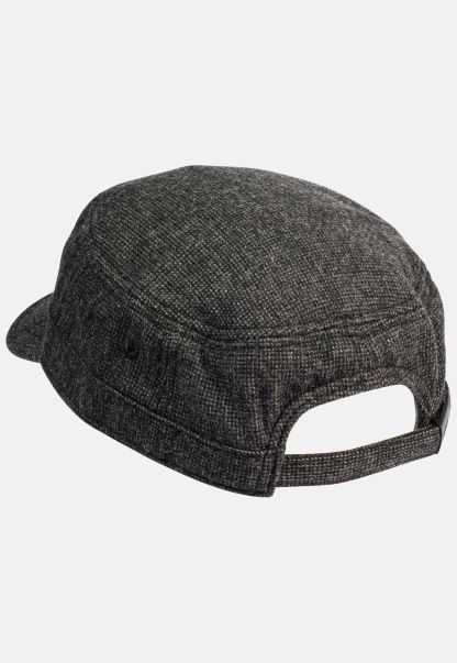 Camel Active Military Cap Made From Wool Mix Menswear Trending Dark Grey Caps & Hats