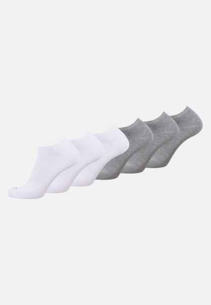 Sleek Sneaker Socks In A Pack Of 6 Camel Active Menswear Socks White-Grey