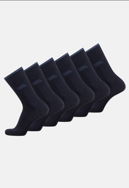 Cotton Socks In A Pack Of 6 Smart Camel Active Menswear Socks Navy