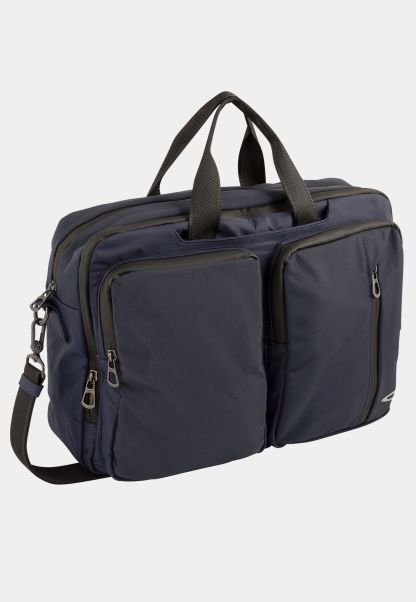Camel Active Nylon Shoulder Bag Brooklyn With Padded Laptop Compartment Blue Menswear Clearance Bags & Backpacks
