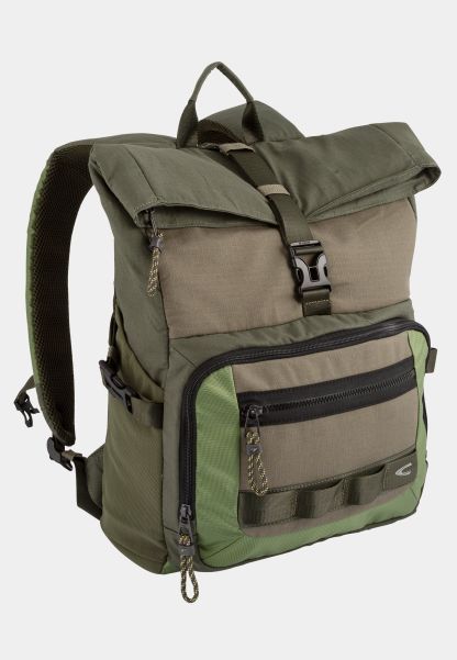 Menswear Order Camel Active Cotton Backpack Frederic In Modern Look Khaki Bags & Backpacks