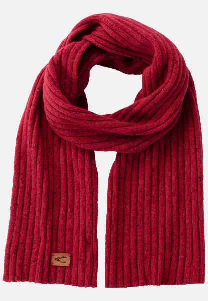 Red Scarves & Shawls Menswear Camel Active Knitted Scarf With Merino Wool Ergonomic
