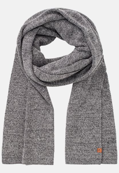 Camel Active Grey Unique Scarves & Shawls Knitted Scarf Made Of Pure Cotton Menswear