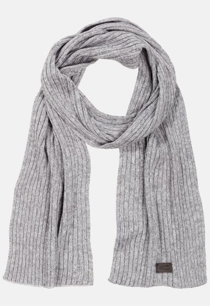 Grey Menswear Scarves & Shawls 2024 Camel Active Knitted Scarf In Cotton