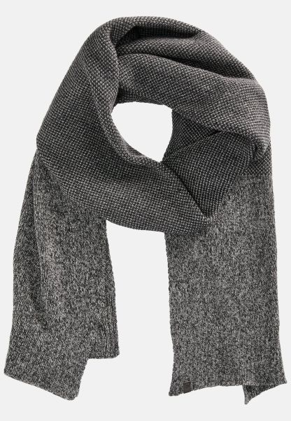 Scarves & Shawls Menswear Creative Fine Knitted Scarf In Cotton Camel Active Grey