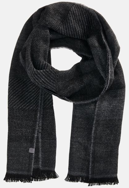 Rugged Woven Scarf With Tonal Colorblocking Camel Active Scarves & Shawls Menswear Dark Grey