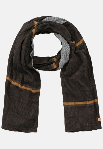 Double Face Scarf In Organic Cotton Camel Active Fashionable Scarves & Shawls Menswear Dark Green
