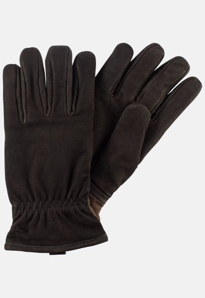 Gloves New Menswear High Quality Leather Gloves In A Gift Box Camel Active Schwarz
