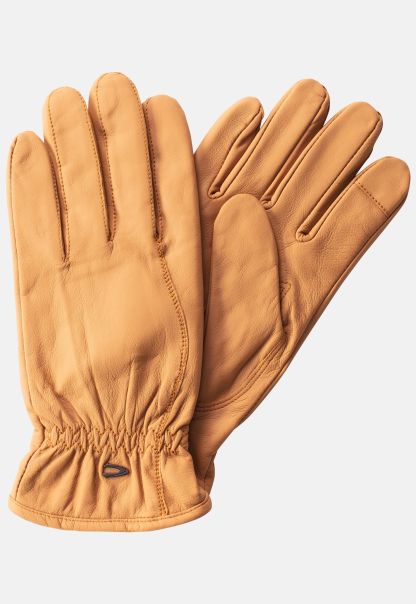 Cognac Fashionable Camel Active Gloves Leather Gloves With Touch Screen Function Menswear