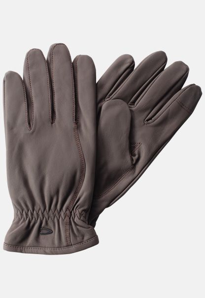 Menswear Leather Gloves With Touch Screen Function Gloves Camel Active Brown 2024