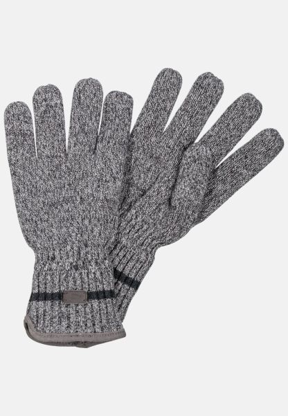 Gloves Lined Knitted Gloves Grey Modern Camel Active Menswear