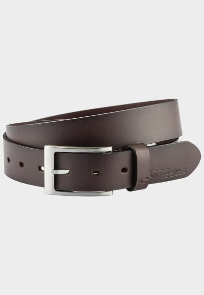 Belts Camel Active Menswear Dark Brown Rapid Belt Made Of High Quality Leather