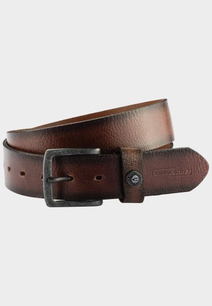 Belt Made Of High Quality Leather Buy Belts Menswear Camel Active Cognac