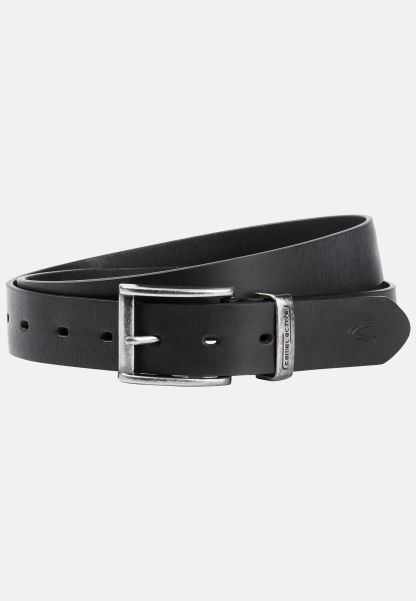 Luxurious Camel Active Black Belts Belt Made Of High Quality Leather Menswear