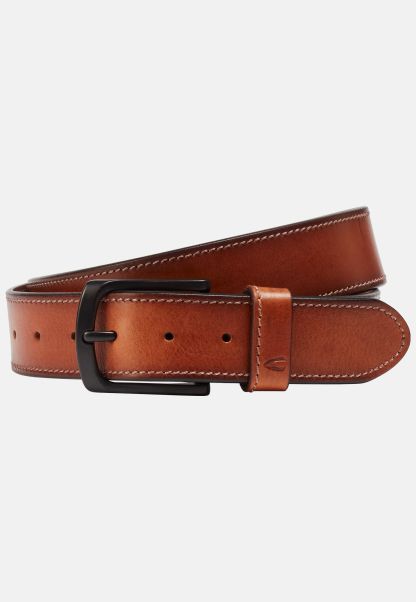 Efficient Belt Made Of High Quality Leather Camel Active Cognac Menswear Belts