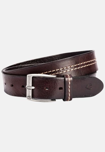 Menswear Belt Made Of High Quality Leather Dark Brown Belts Exceed Camel Active