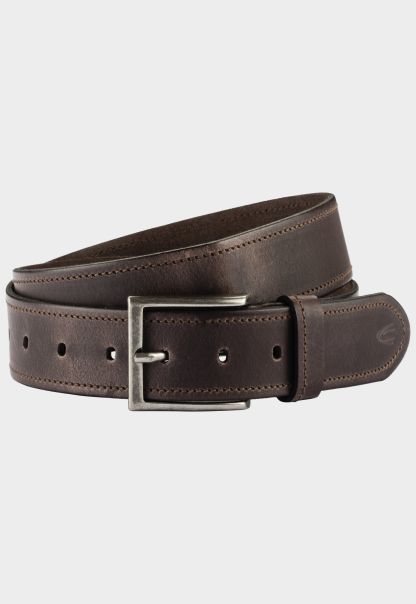 Belts Menswear Belt Made Of High Quality Leather Dark Brown High-Performance Camel Active