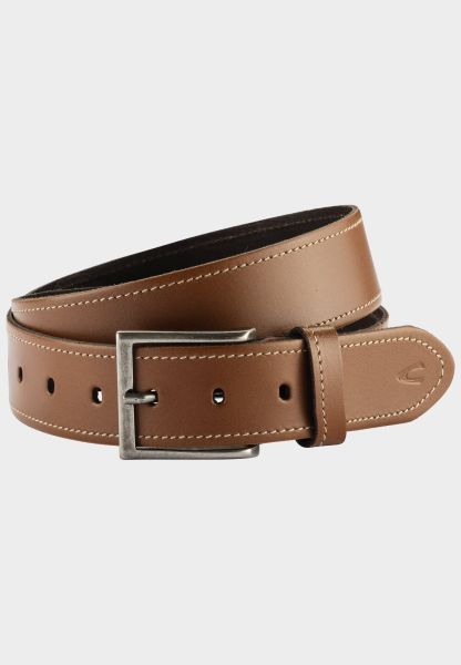 Belts Camel Active Belt Made Of High Quality Leather Brown Menswear Budget