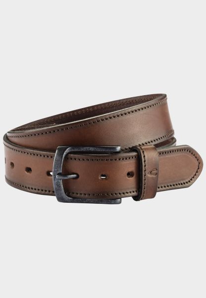 Camel Active Reliable Belts Menswear Belt Made Of High Quality Leather Brown