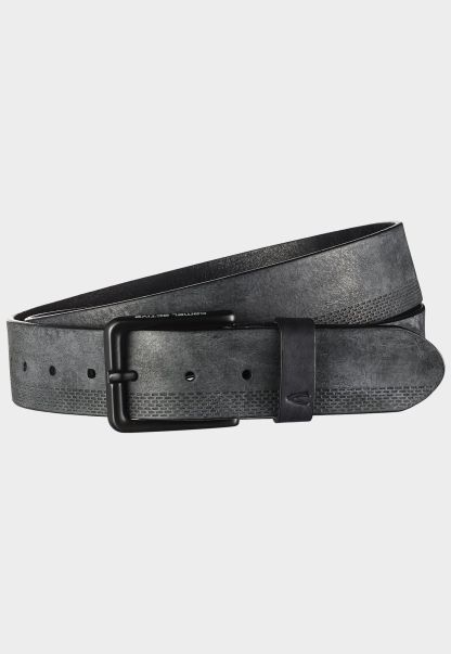 Camel Active Black Menswear Fresh Belt Made Of Nubuck Leather Belts