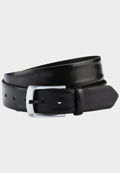 Camel Active Menswear Black Belt Made Of High Quality Leather Belts Accessible