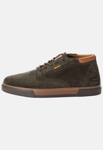 Sneaker Dark Khaki Camel Active Time-Limited Discount Menswear High Sneaker In Suede