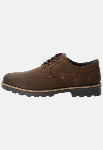 Menswear Lace-Up Shoes Made Of Nubuck Leather Camel Active Latest Brown Lace Ups