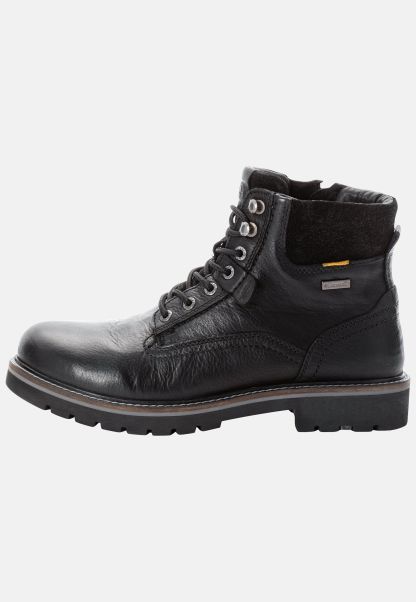 Black Boots Streamline Camel Active Menswear Lace-Up Boot With Sympatex Membrane