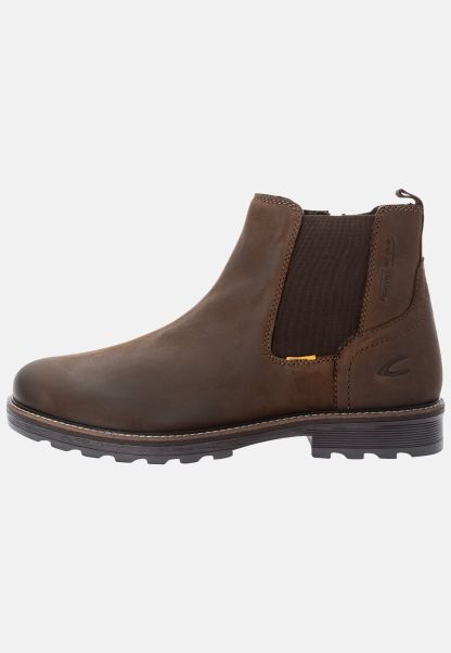 Wholesome Chelsea Boot Made From Genuine Leather Brown Boots Camel Active Menswear